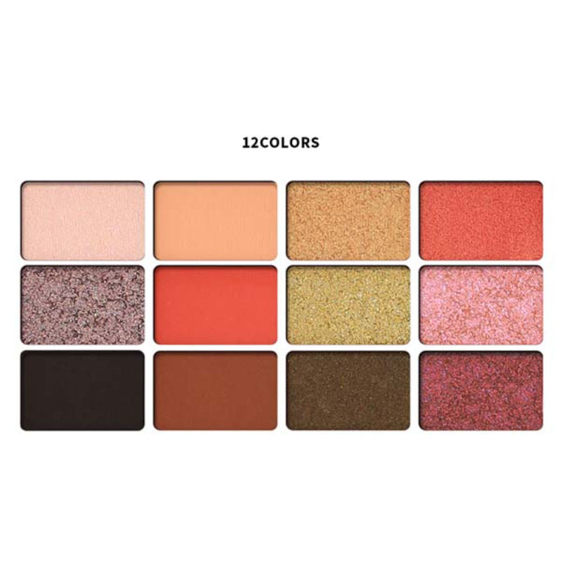 Eyeshadow 12 Colors Palette - Blendable, Highly Pigmented