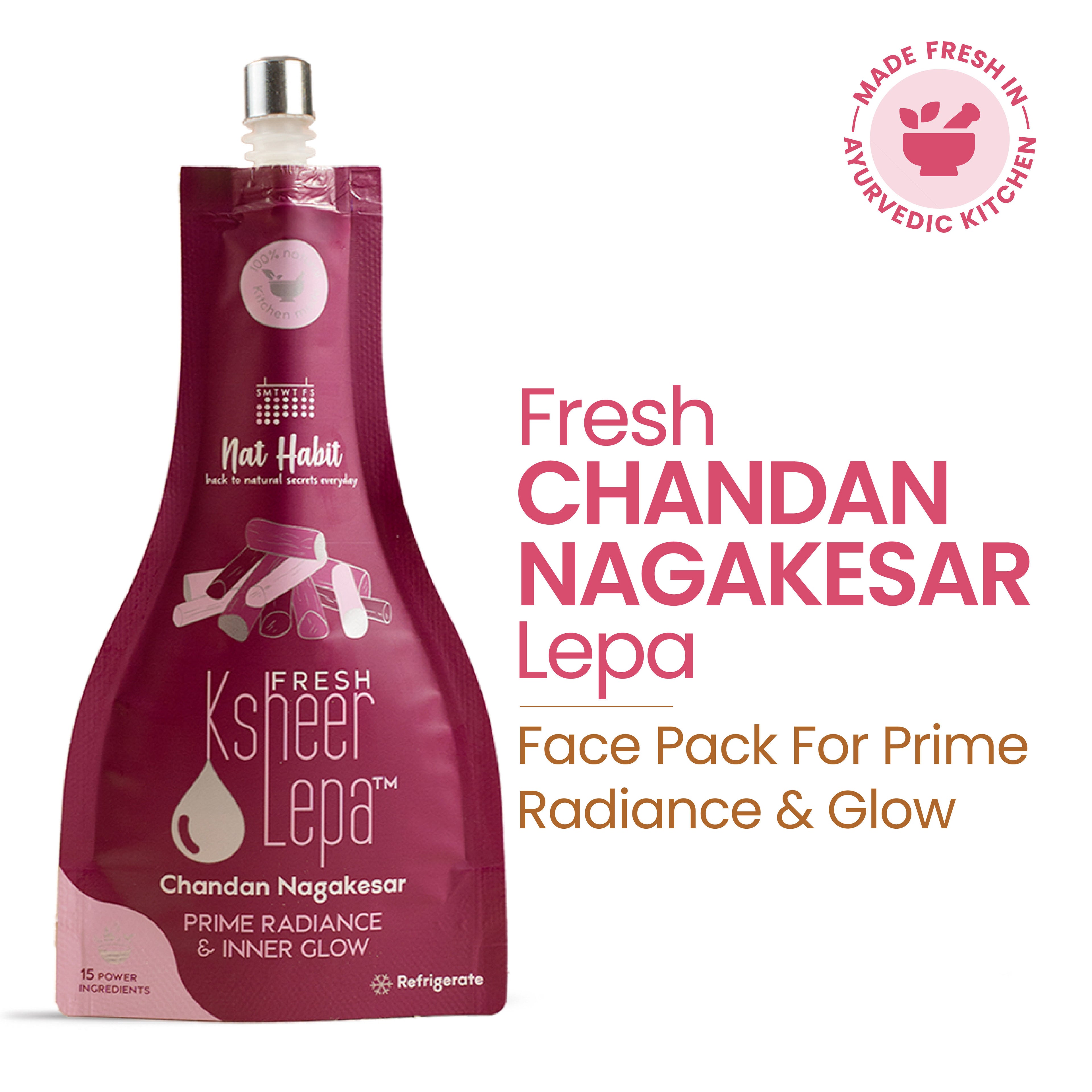 Chandan Nagakesar Ksheer Lepa, Clay Face Mask for Glowing Skin with Sandalwood, Face Pack