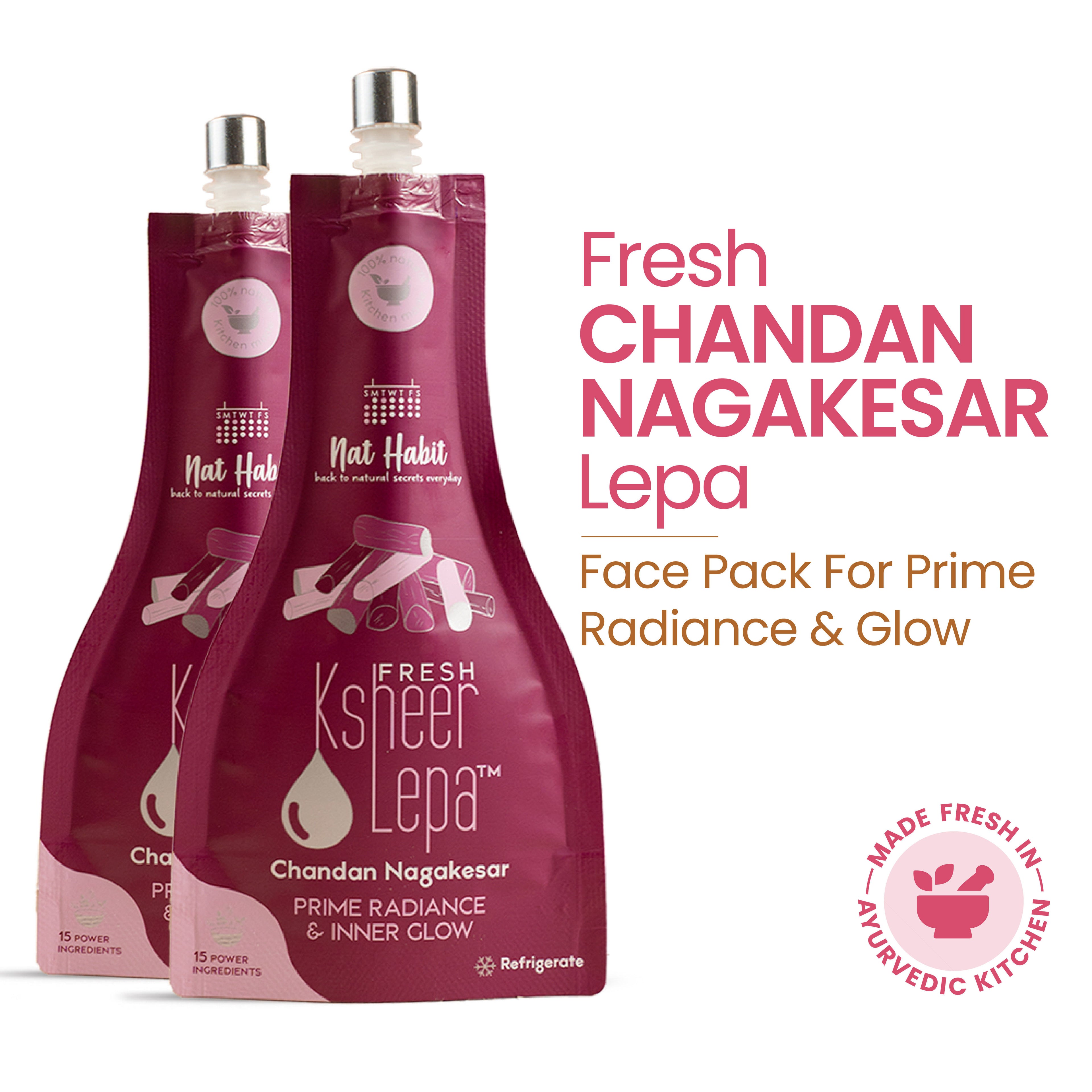 Chandan Nagakesar Ksheer Lepa, Clay Face Mask for Glowing Skin with Sandalwood, Face Pack