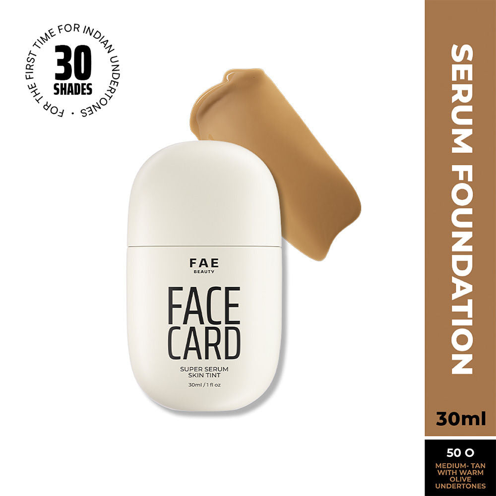 Face Card Super Serum Skin Tint Foundation - 50o Warm Olive