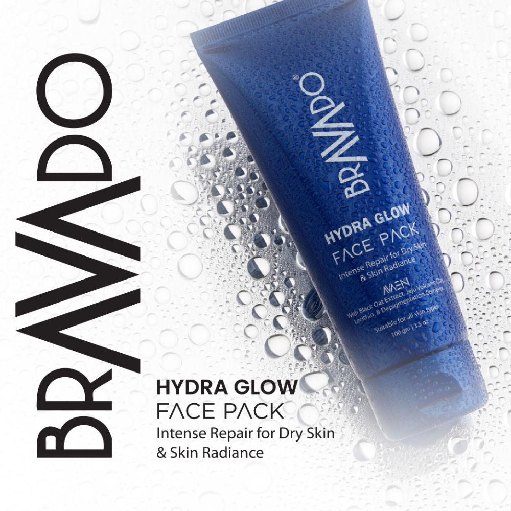 Hydra Glow Face Pack for Men, Dry Skin Repair & De-Tan Clay Mask