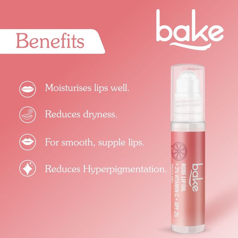 2% Vitamin C Tinted Rose Lip Balm Oil For Dark Pigmented Lips With SPF 25 PA+++