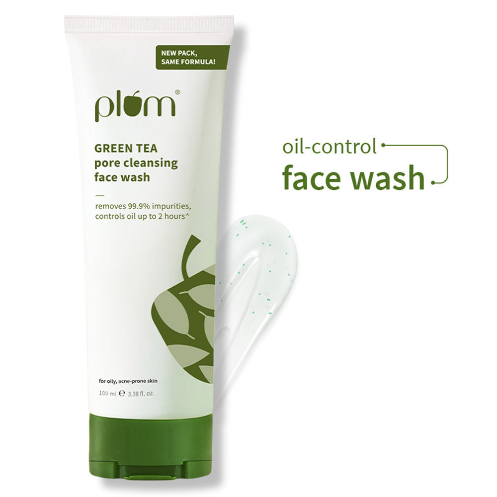 Green Tea Pore Cleansing Gel Face Wash With Glycolic Acid - Fights Acne &OilForClearSkin - 100ml
