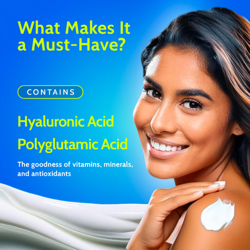 Hydrating Body Lotion with Rice Water & Hyaluronic Acid, Moisturizer for Dry Skin