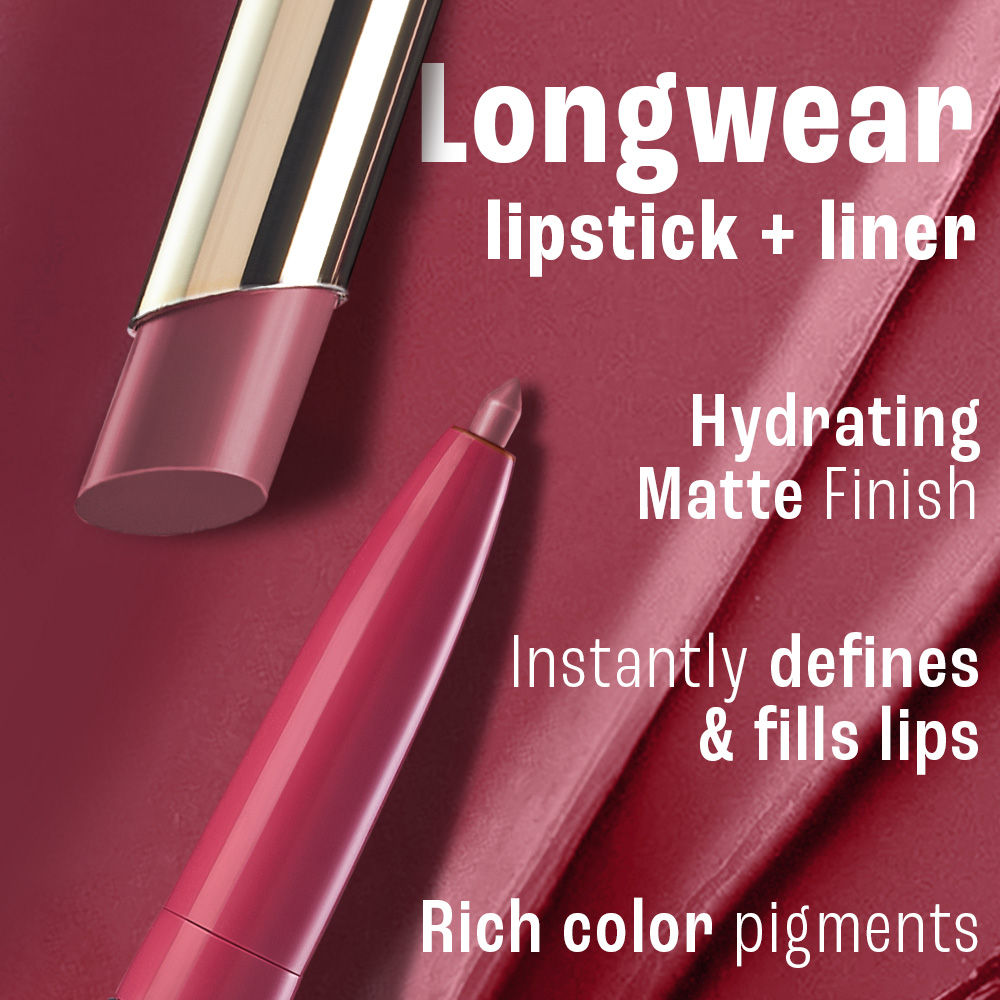 9to5 Hya Beach Edit, Lipstick + Liner Duo, SPF 30, Hydrating Matte