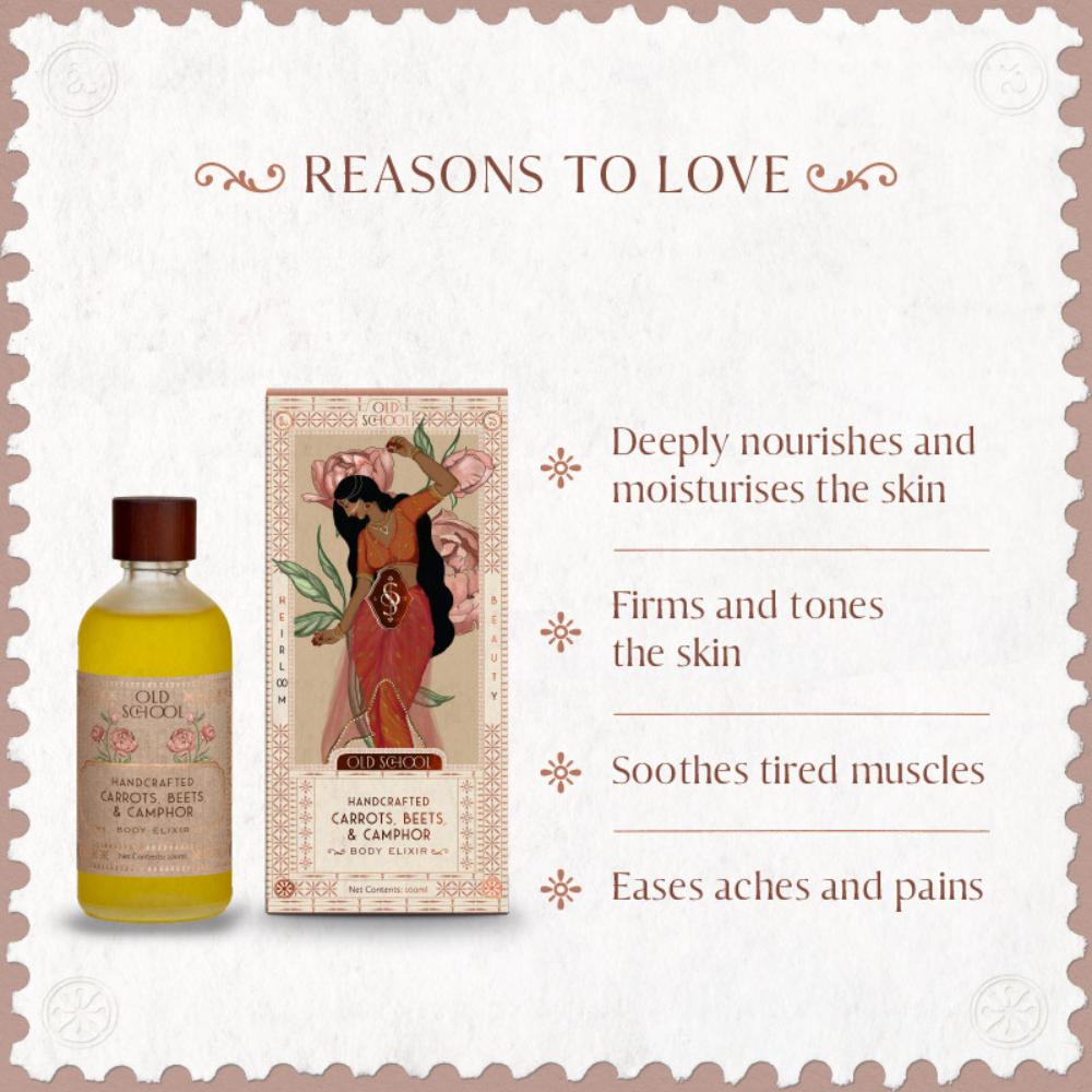 Handcrafted Carrots, Beets And Camphor Body Elixir Oil