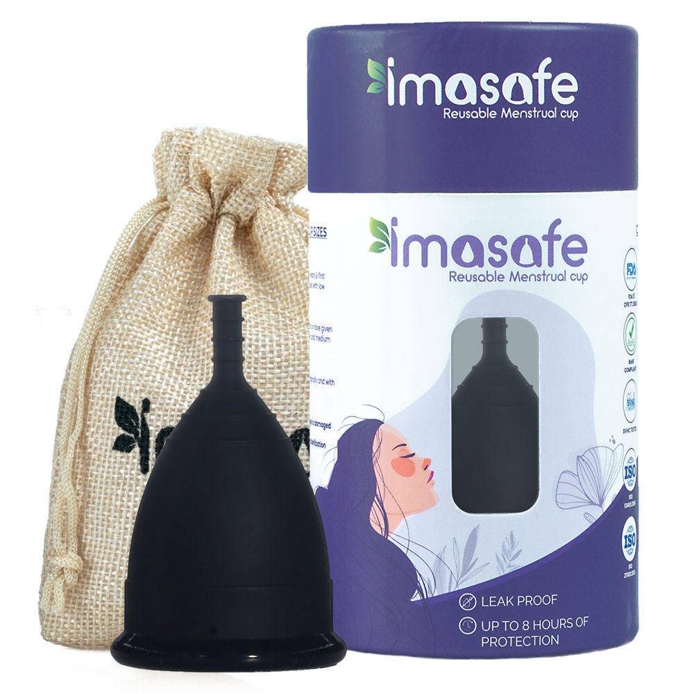 100% Medical Grade Silicone Menstrual Cup Ultra Soft Black-Small