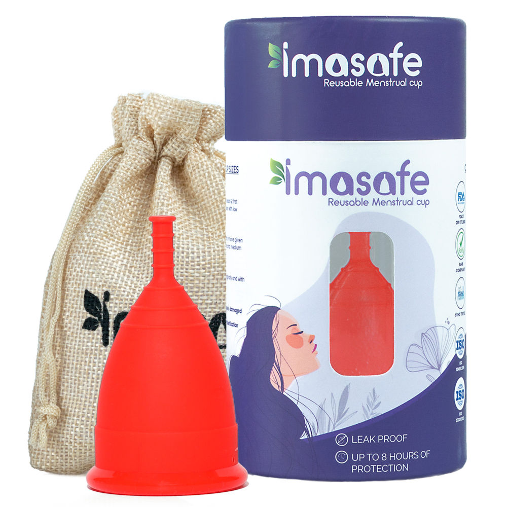 100% Medical Grade Silicone Menstrual Cup Ultra Soft Red-Small