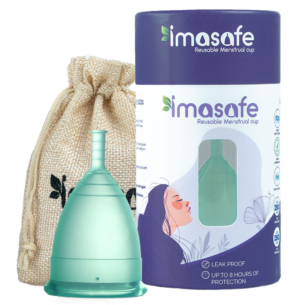 100% Medical Grade Silicone Menstrual Cup Ultra Soft Aquagreen-Small