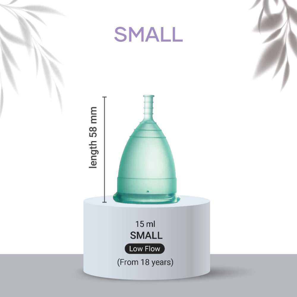100% Medical Grade Silicone Menstrual Cup Ultra Soft Aquagreen-Small
