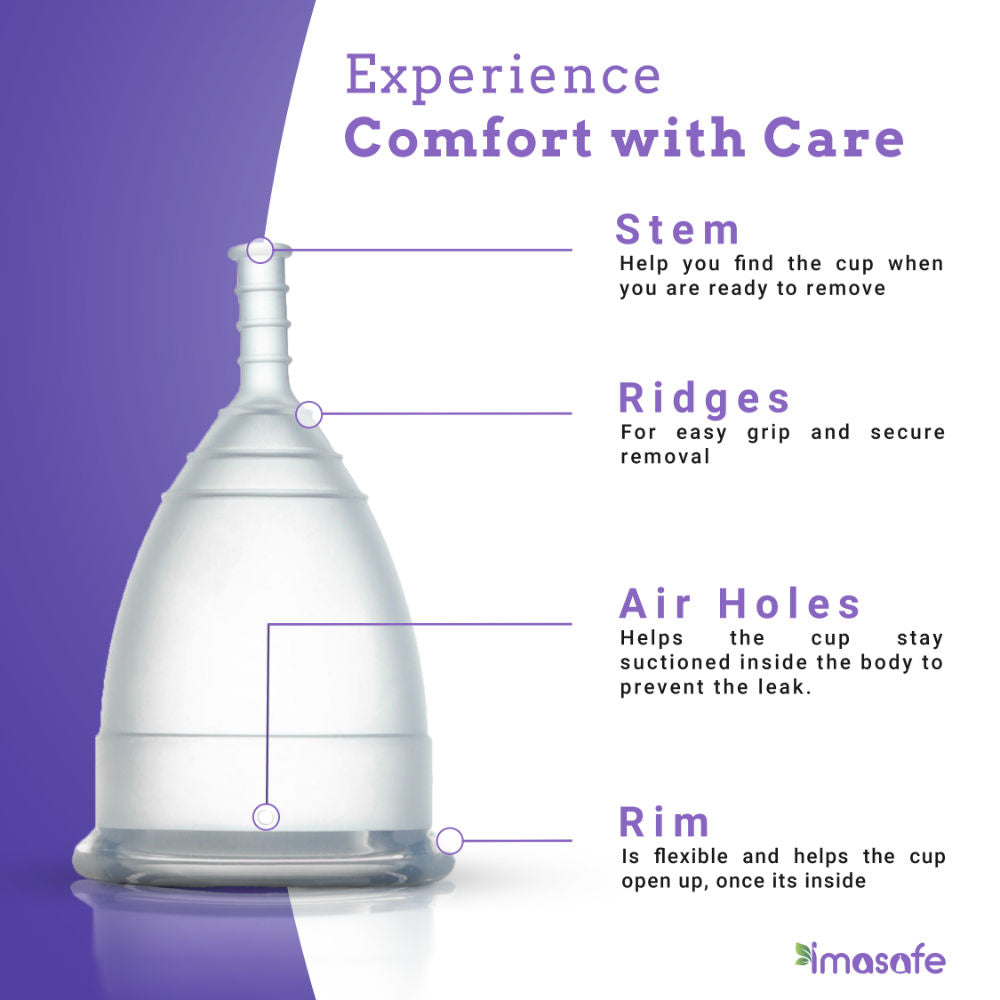 100% Medical Grade Silicone Menstrual Cup Ultra Soft Purple-Small