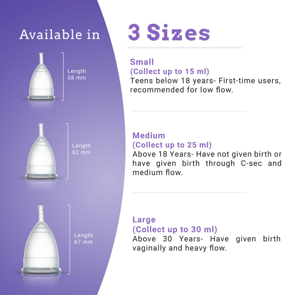 100% Medical Grade Silicone Menstrual Cup Ultra Soft Purple-Small