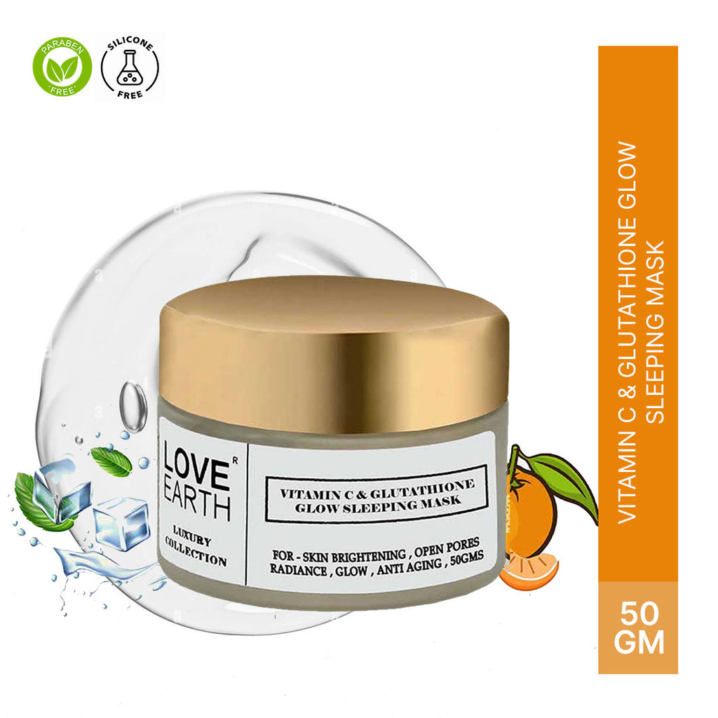 Vitamin C and Glutathione Glow Sleeping Mask with Aloe Vera for Skin Hydration