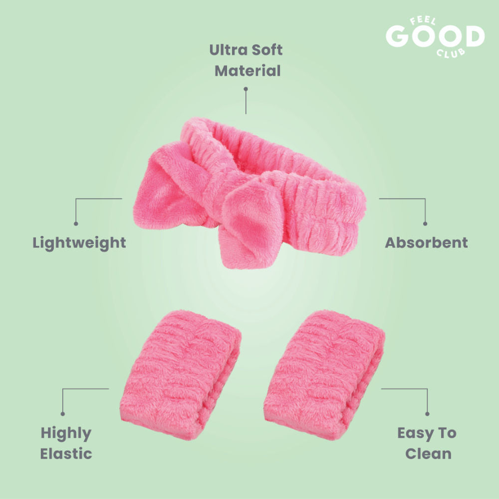 Headband & Wristbands - Ultra Soft Set For Face Wash Skincare Makeup & Spa (3pcs)