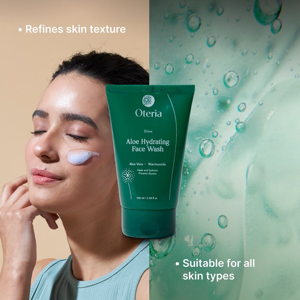 Aloe Vera Gentle Face Wash 1% Niacinamide Hydrating Cleanser For Oily & Acne Prone Skin