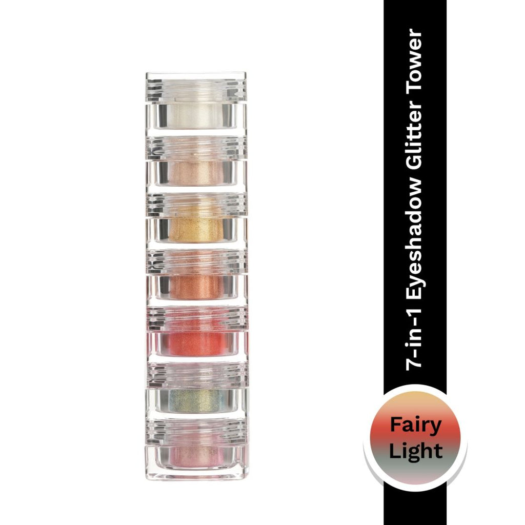 Pigment Tower Fairy Light - 7 in 1 Loose Glitter Eyeshadow, High Impact Payoff, Non Chunky