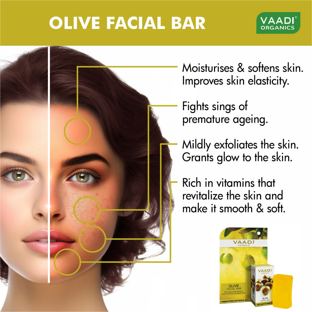 Olive Facial Bar With Cane Sugar Extract