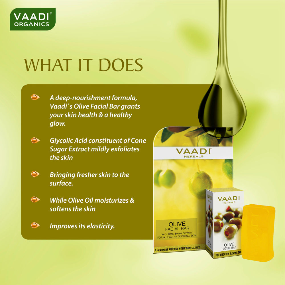 Olive Facial Bar With Cane Sugar Extract