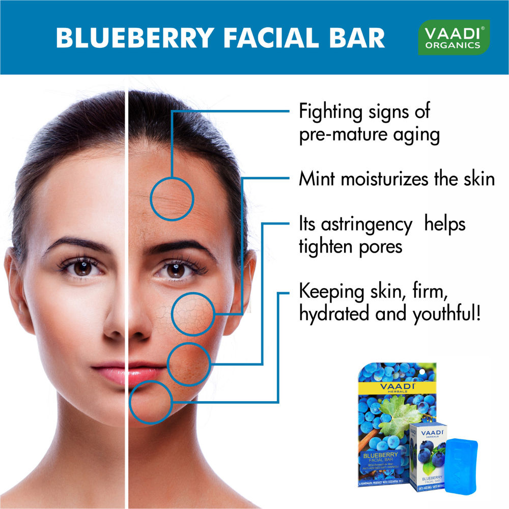 Blueberry Facial Bar With Extract Of Mint Anti-Ageing/Anti Wrinkle