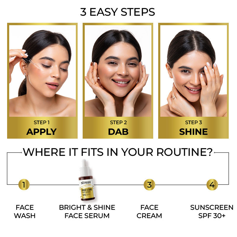 Bright & Shine Face Serum For Brightening, Dark Spots Reduction