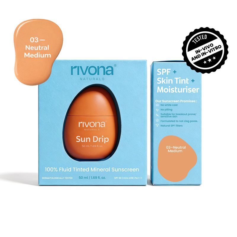 Sundrip 100% Mineral Fluid Tinted Sunscreen SPF 50 PA ++ - 03 Neutral Medium