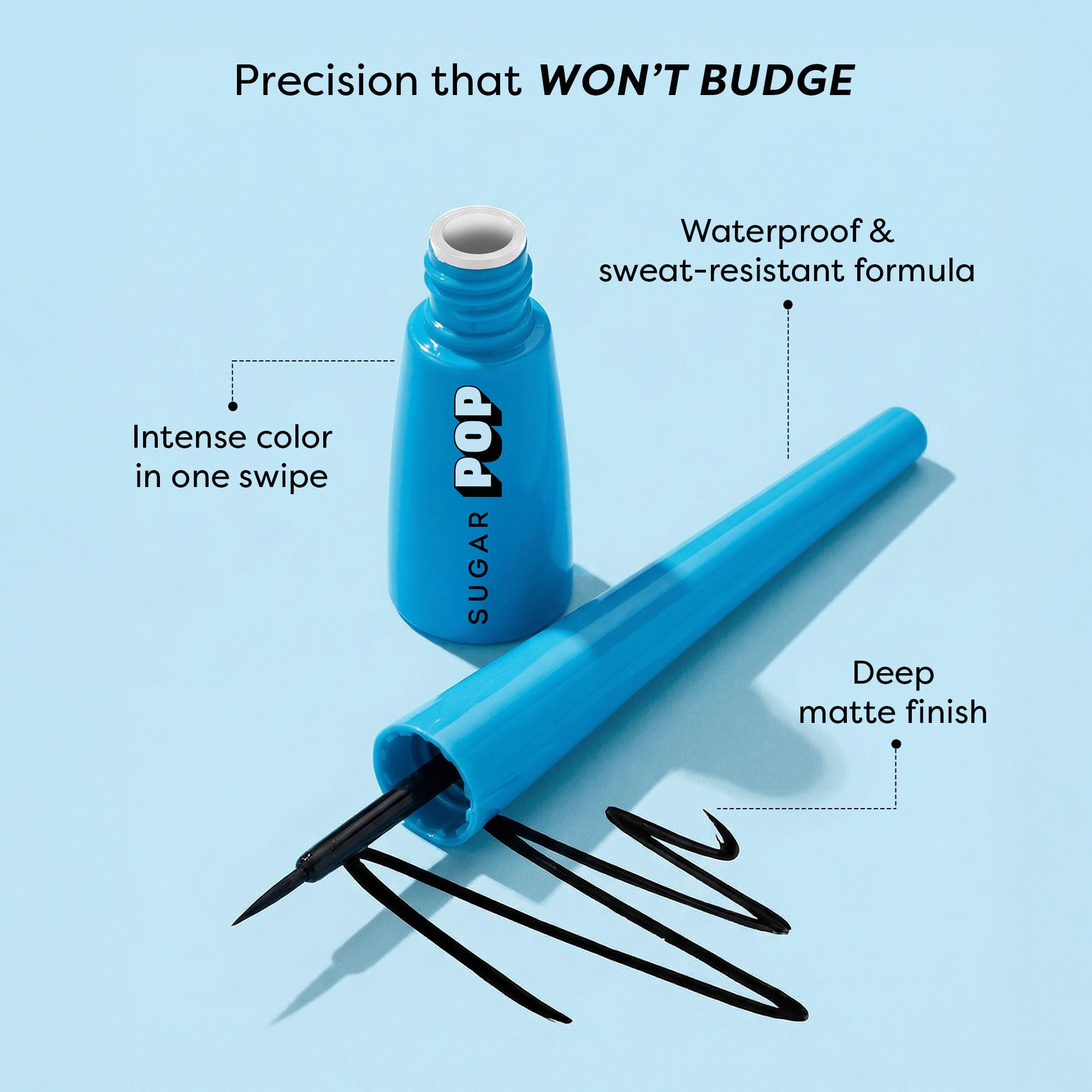 Matte Finish Eyeliner Upto 24 Hrs wear Smudge-Proof, Water-Resistant, Quick Drying