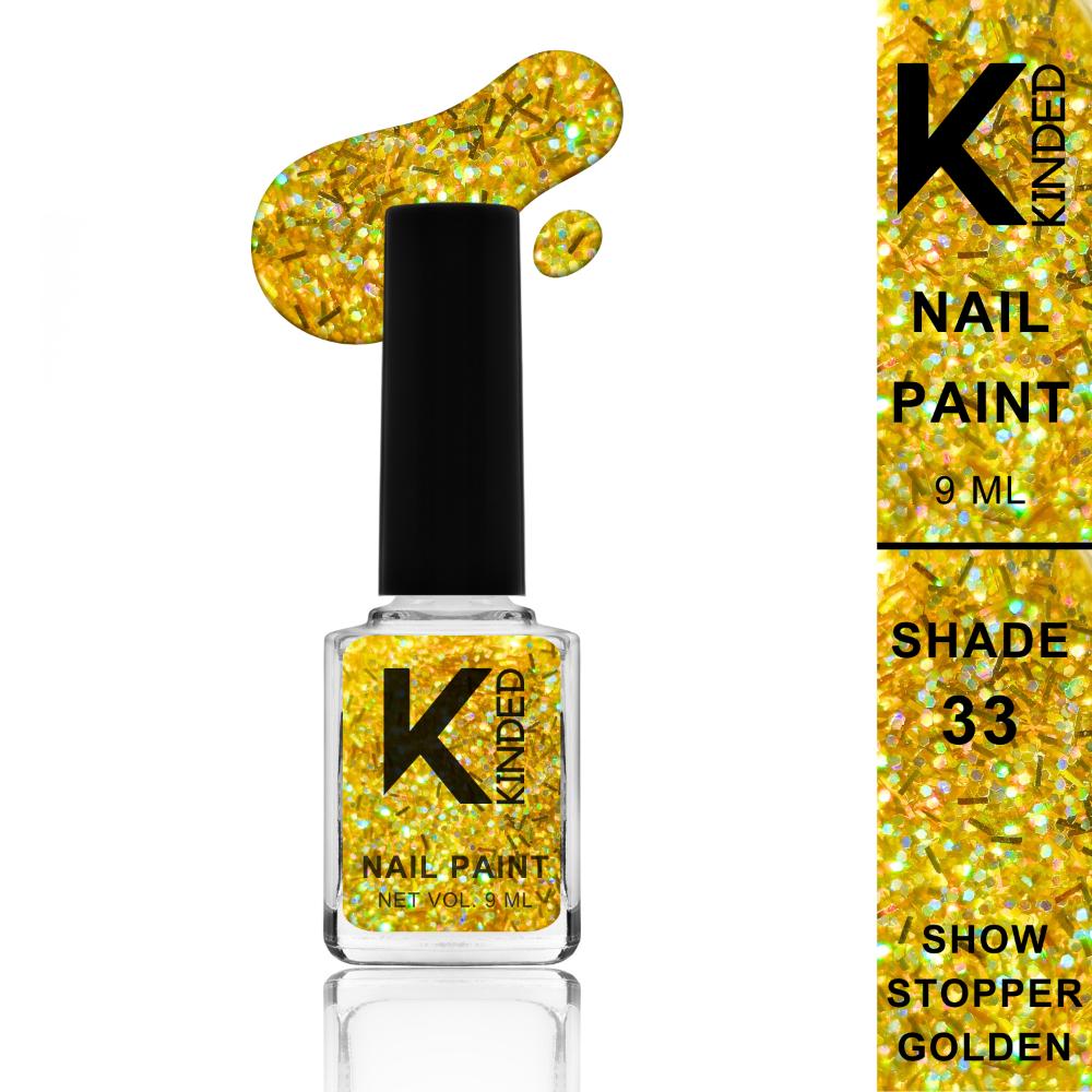 Topper Coat Textured Glitter Nail Paint - 33 Show Stopper Golden