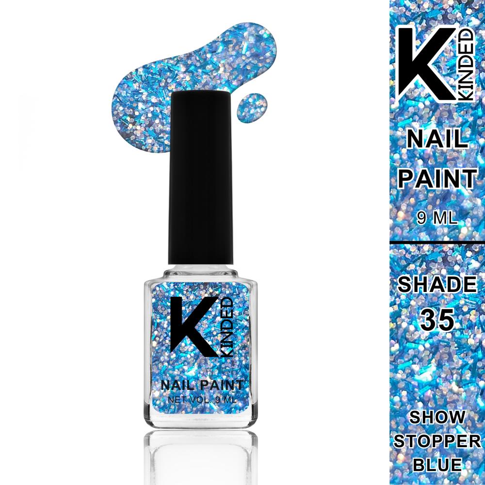 Topper Coat Textured Glitter Nail Paint - 35 Show Stopper Blue