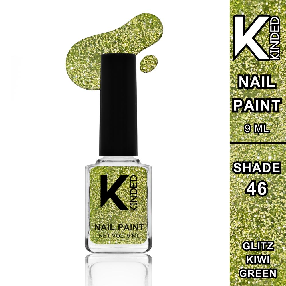 Topper Coat Textured Glitter Nail Paint - 46 Glitz Kiwi Green