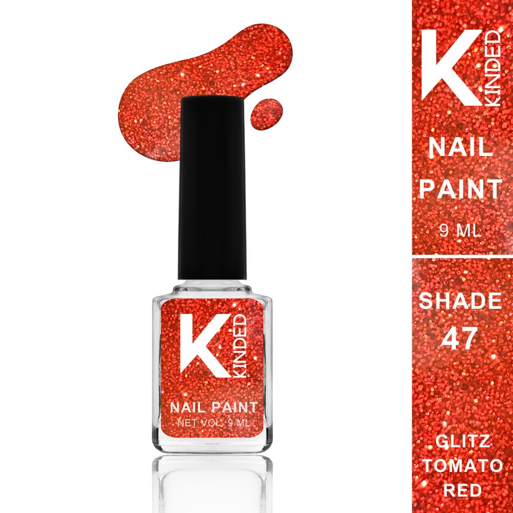 Topper Coat Textured Glitter Nail Paint - 47 Glitz Tomato Red