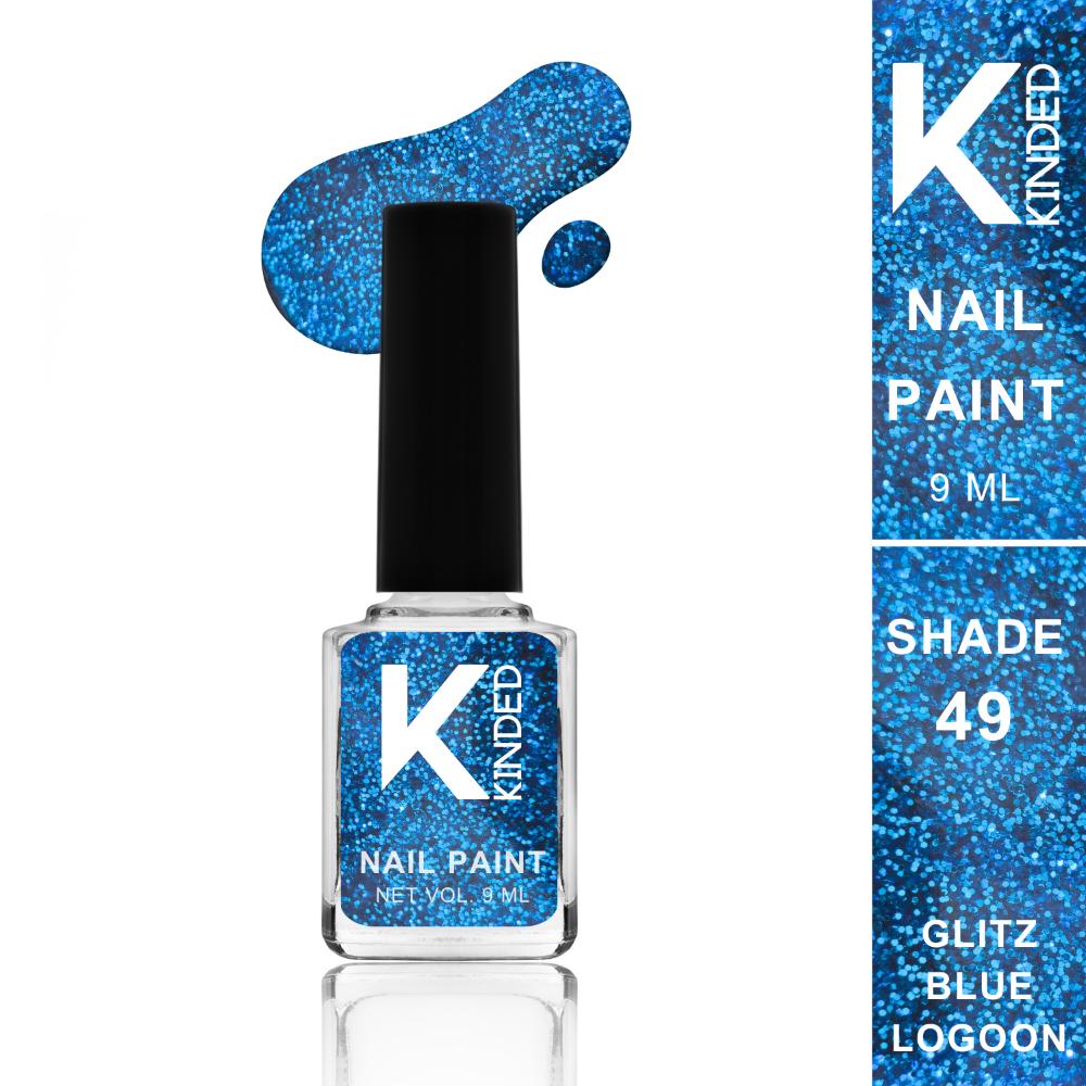 Topper Coat Textured Glitter Nail Paint - 49 Glitz Blue Logoon