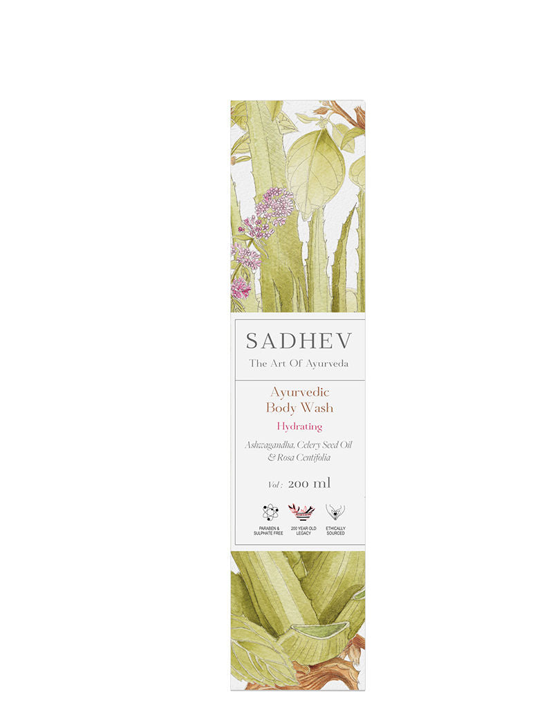 Ayurvedic Ashwagandha, Celery Seed Oil & Rosa Centifolia Hydrating Body Wash