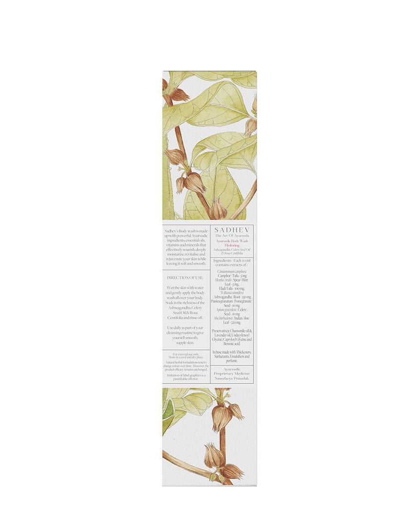 Ayurvedic Ashwagandha, Celery Seed Oil & Rosa Centifolia Hydrating Body Wash
