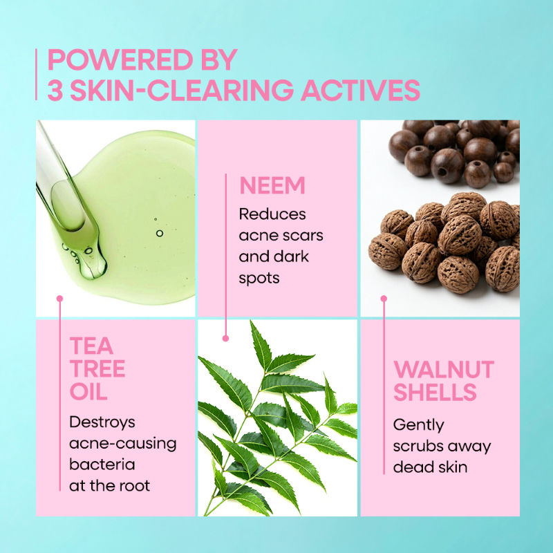 Nykaa Naturals Tea Tree & Neem Detox Face Scrub For Purifying, Acne Control & Clear Skin Glow
