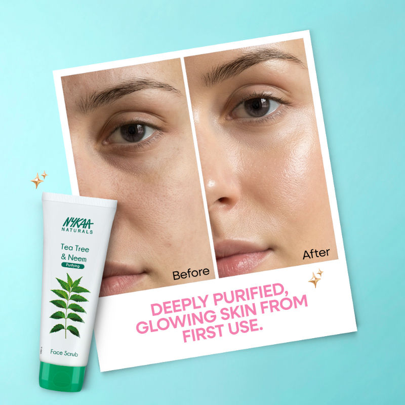Nykaa Naturals Tea Tree & Neem Detox Face Scrub For Purifying, Acne Control & Clear Skin Glow