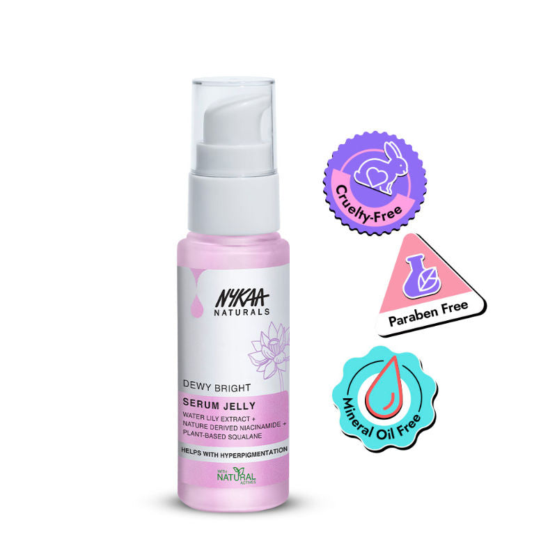Nykaa Naturals Glow Brightening Niacinamide & Waterlily Face Serum Jelly with Squalane, Non-sticky