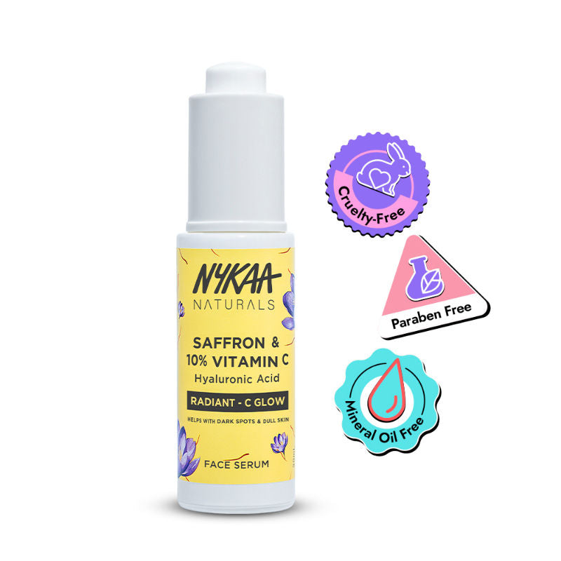 Nykaa Naturals 10% Vitamin C Radiant-C Glow Serum to Fade Dark Spots & Brighten Dull, Tired Skin
