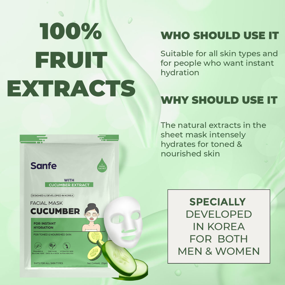 Instant Hydration Cucumber Facial Mask