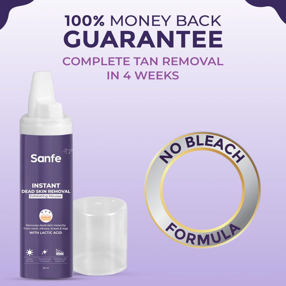 Instant Dead Skin Removal Exfoliating Mousse | Visibly Removes Tan, Exfoliates - 60 ml