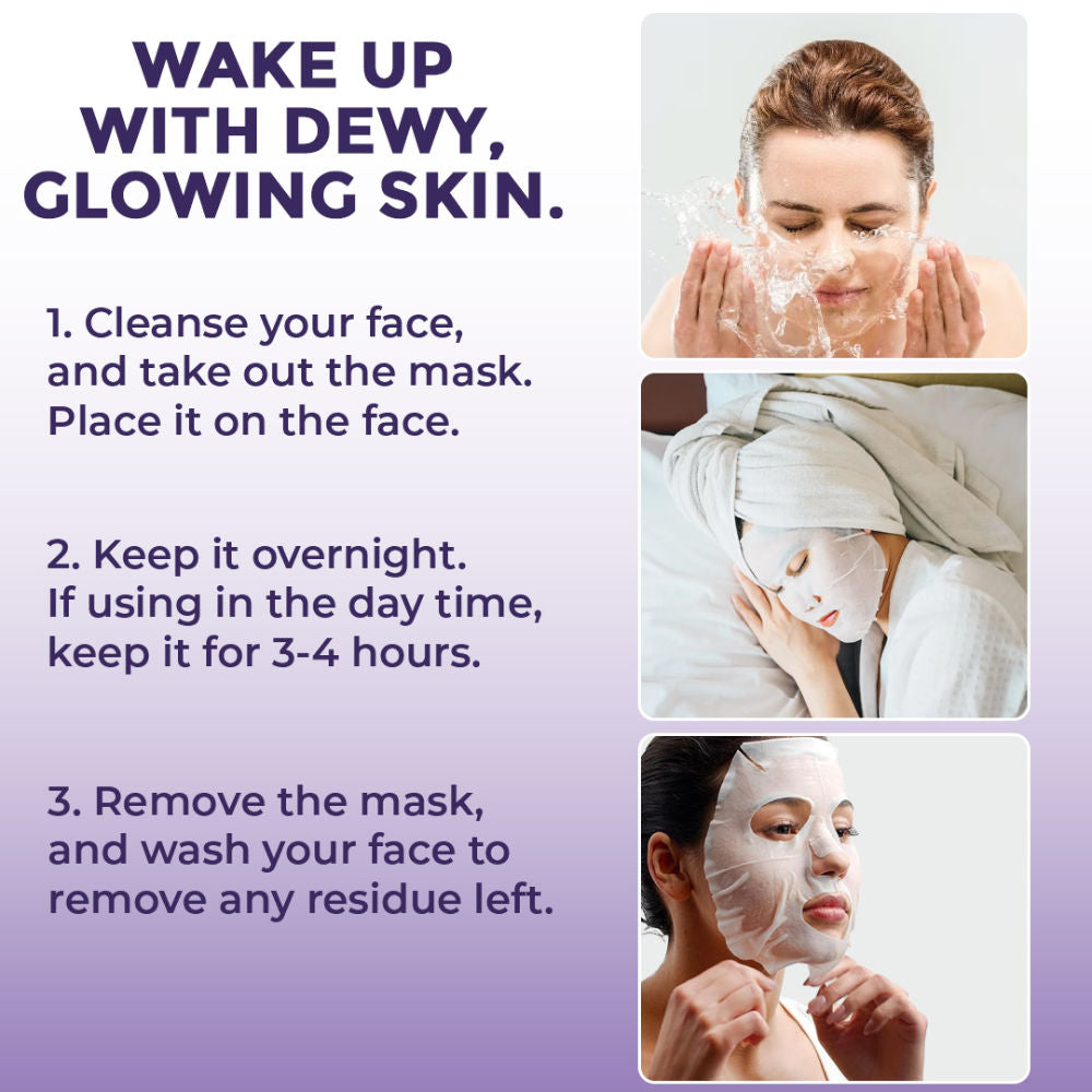 Next Day Korean Glass Skin Overnight Mask For Instant Radiance, Firming & Deep Hydration