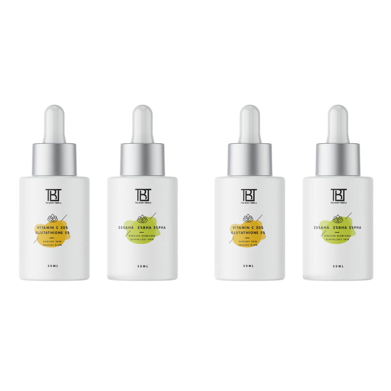 I Vitamin C 20% + L-Glutathione 5% & AHA 25%+ BHA 2%+ PHA 5% (30Ml Each-Pack Of 1)