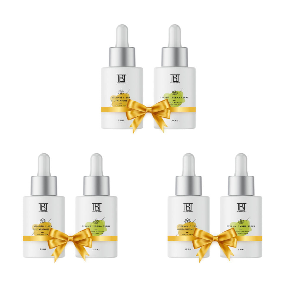 I Vitamin C 20% + L-Glutathione 5% & AHA 25%+ BHA 2%+ PHA 5% (30Ml Each-Pack Of 1) - 180ml