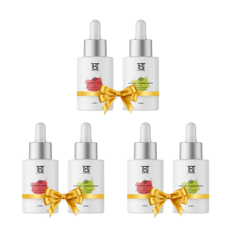 Retinol 0.6% & AHA 25% + BHA 2% + PHA 5% (30Ml Each - Pack Of 1) - 180ml