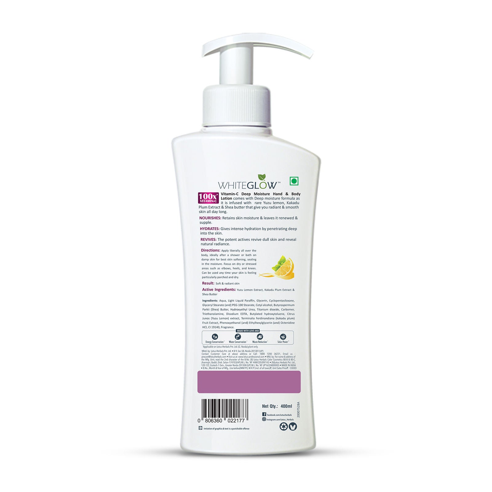 Whiteglow Vitamin C Deep Moisture Hand & Body Lotion Moisturises And Brightens