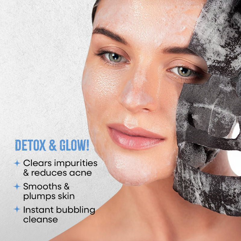 Nykaa Charcoal Bubble Sheet Mask – Detoxifies & Glowing Skin-Formulated In Korea - For All Skin Types