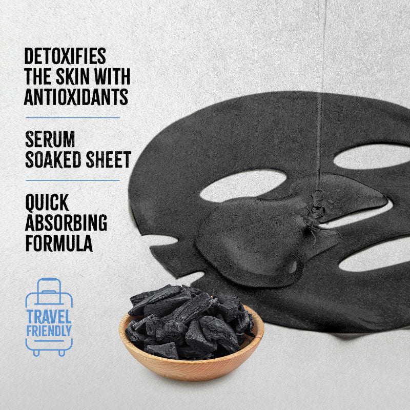 Nykaa Charcoal Bubble Sheet Mask – Detoxifies & Glowing Skin-Formulated In Korea - For All Skin Types