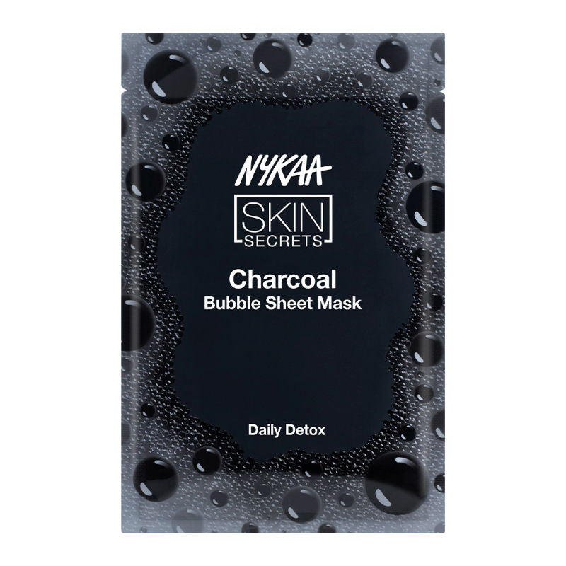 Nykaa Charcoal Bubble Sheet Mask – Detoxifies & Glowing Skin-Formulated In Korea - For All Skin Types
