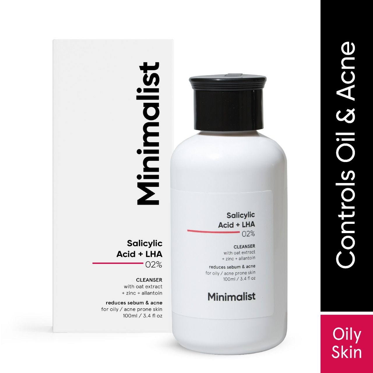 2% Salicylic Acid + LHA Face Cleanser With Zinc For Reducing Sebum & Acne