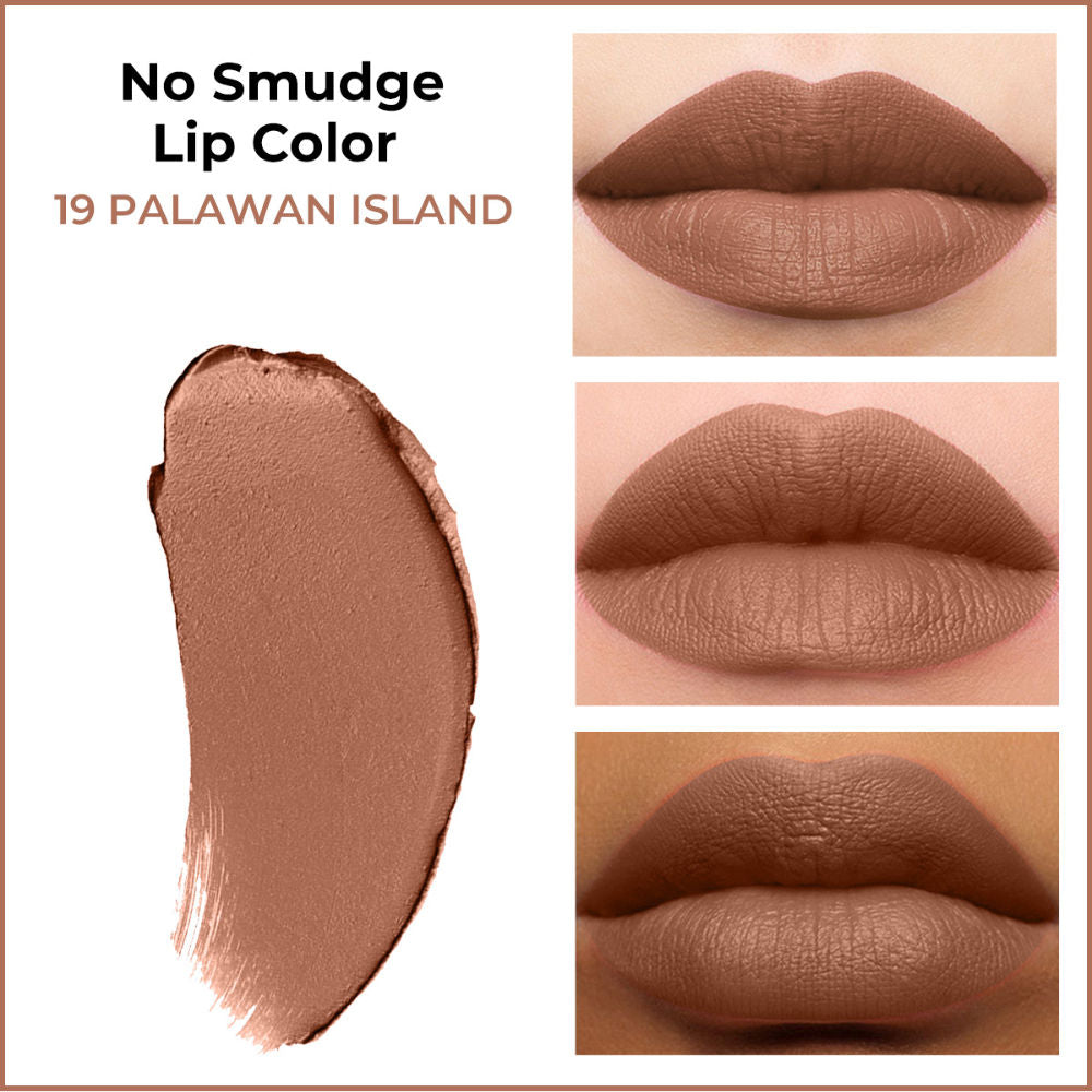 No Smudge Lip Color, 12hr Long Wear Creamy Velvet Finish, Transfer Proof Formula