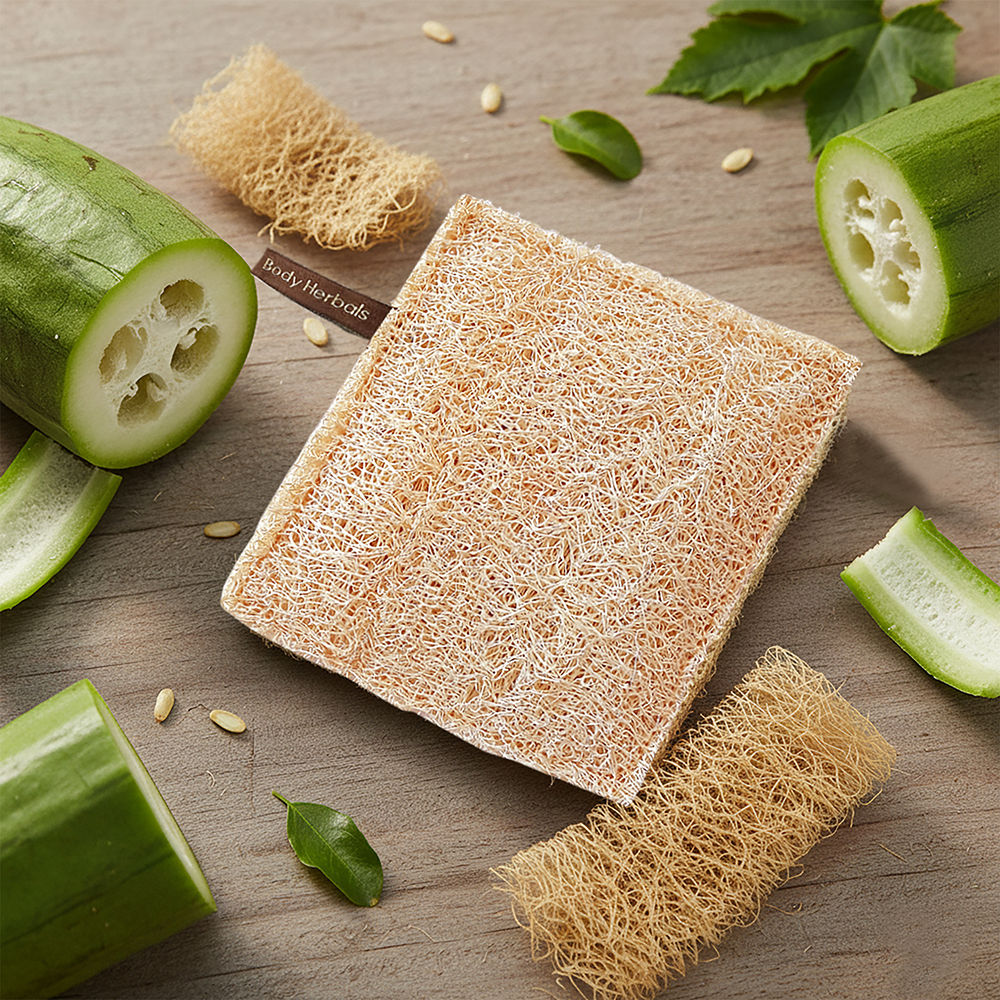 Natural Sun Dried Bath Loofah Square in a Gift Bag Body Scrubber Women & Men